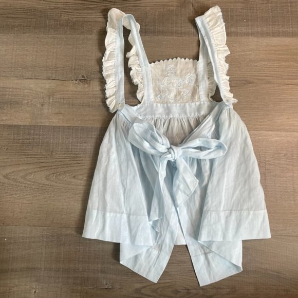 Vintage 40's 50's Handmade Blue Embroidered Baby Jumper - Picture 5 of 9